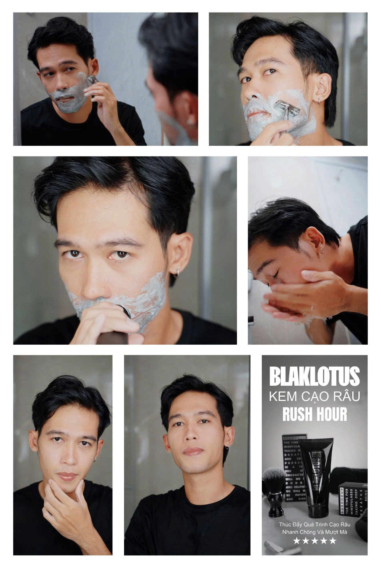 BLAKLOTUS: Hướng Dẫn Sử Dụng Kem Cạo Râu Rush Hour